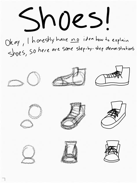 drawing shoes from the front